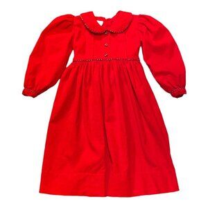 Strasburg Girl's Red Light Corduroy Christmas Dress - 27464